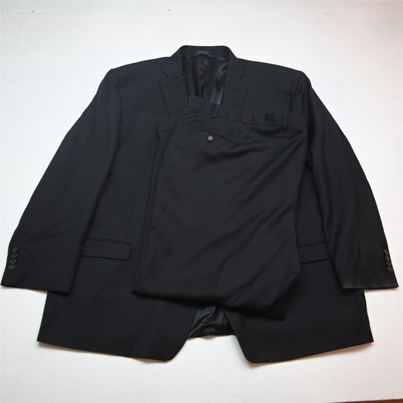 Ralph Lauren 60L 56x32 Black 100% Wool Mens Jacket Pants Suit